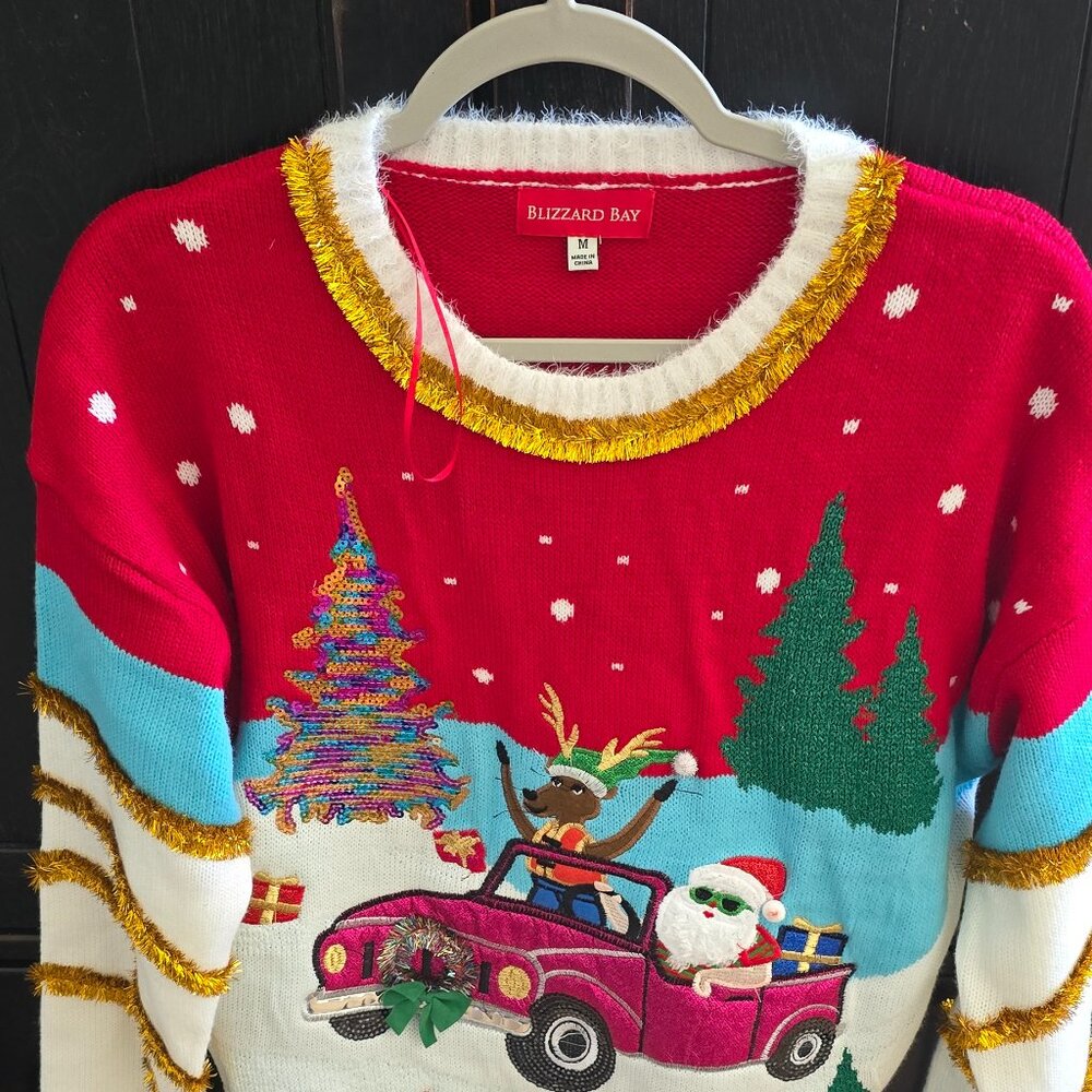 Women's Blizzard Bay Santa Ugly Christmas Sweater Size Medium